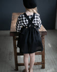 Black Cross Back Linen Pinafore