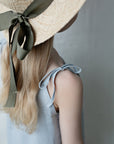 Baby Blue Ribbon Linen Dress