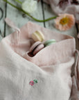 Macarons Pastel Pink Linen Pouch Bag