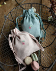 Macarons Pastel Pink Linen Pouch Bag