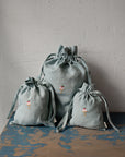 Cake Pastel Blue Linen Pouch Bag