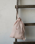 Ice Cream Pastel Pink Linen Pouch Bag
