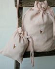 Ice Cream Pastel Pink Linen Pouch Bag