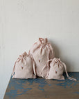 Ice Cream Pastel Pink Linen Pouch Bag