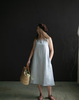 Baby Blue Sleeveless Linen Dress