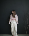 Pastel Pink Peter Pan Collar Linen Jacket