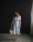 Baby Blue Sleeveless Linen Dress