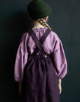 Plum Cross Back Linen Pinafore