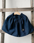 Navy Blue Midi Linen Skirt