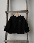 Black Long Sleeve Classic Linen Shirt