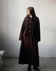 Chocolate Peter Pan Collar Linen Jacket