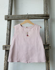 Baby Pink Sleeveless Linen Shirt
