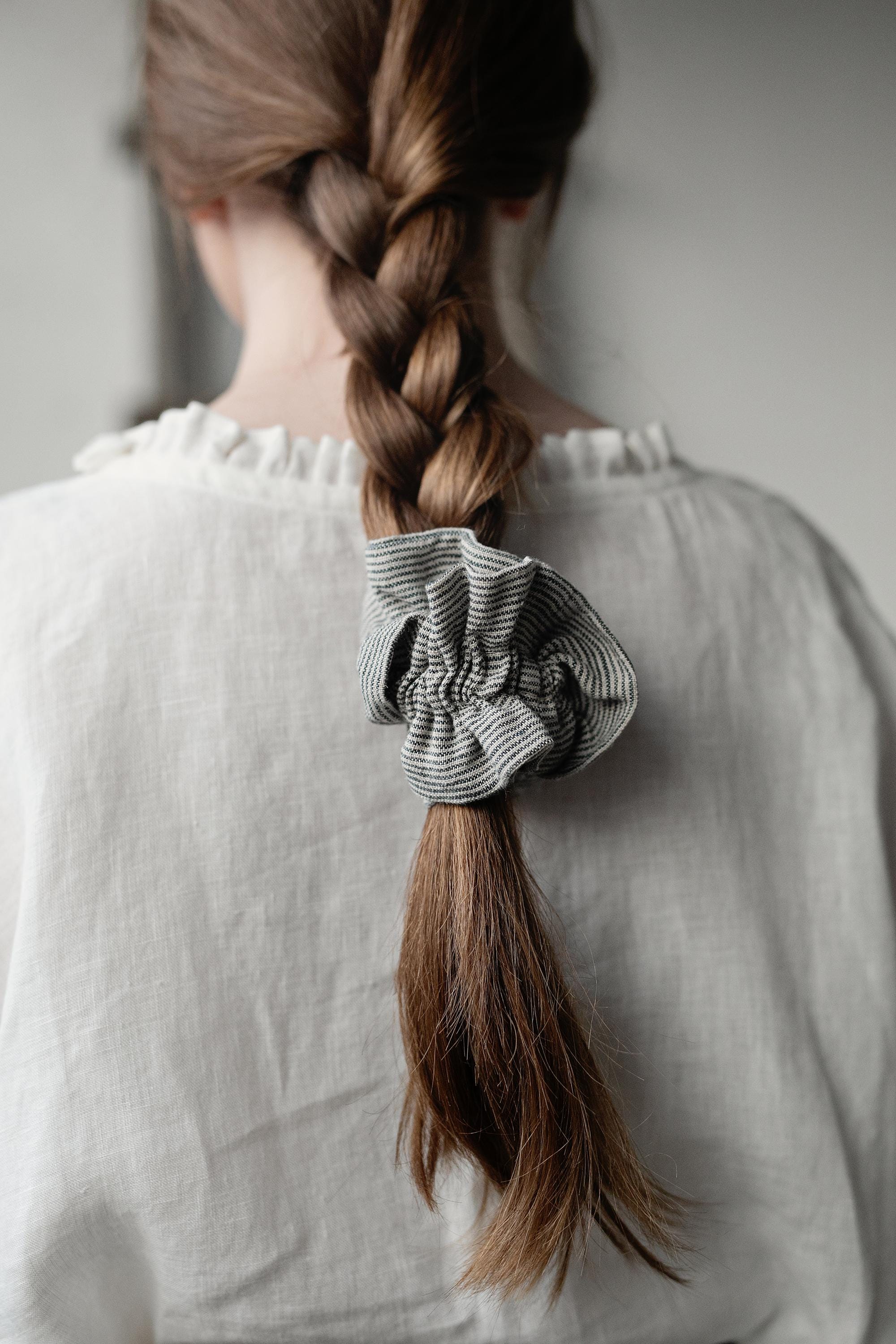 Ruffle Linen Scrunchie