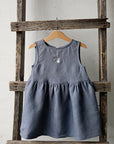 Dusty Blue Smock Linen Dress
