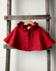 Cherry Little Red Riding Hood Linen Cape