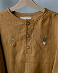 Mustard Long Sleeve Button Linen Shirt