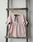 Baby Pink Tea Linen Dress