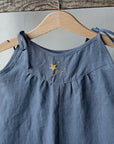 Dusty Blue Linen Romper