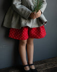 Red Polka Dot Festive Linen Shorts