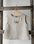 Natural Sleeveless Linen Shirt
