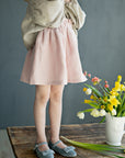 Baby Pink Midi Linen Skirt