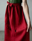 Cherry Apple Linen Apron
