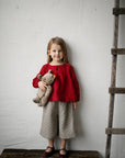 Natural Polka Dot Short Linen Culottes