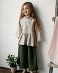 Forest Green Short Linen Culottes