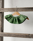 Apple Green Ruffle Linen Collar with Bees