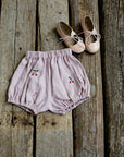 Baby Pink Exclusive Cherry Linen Bloomers