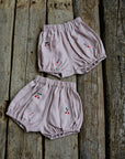 Baby Pink Exclusive Cherry Linen Bloomers