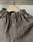 Brown Stripe Short Linen Culottes