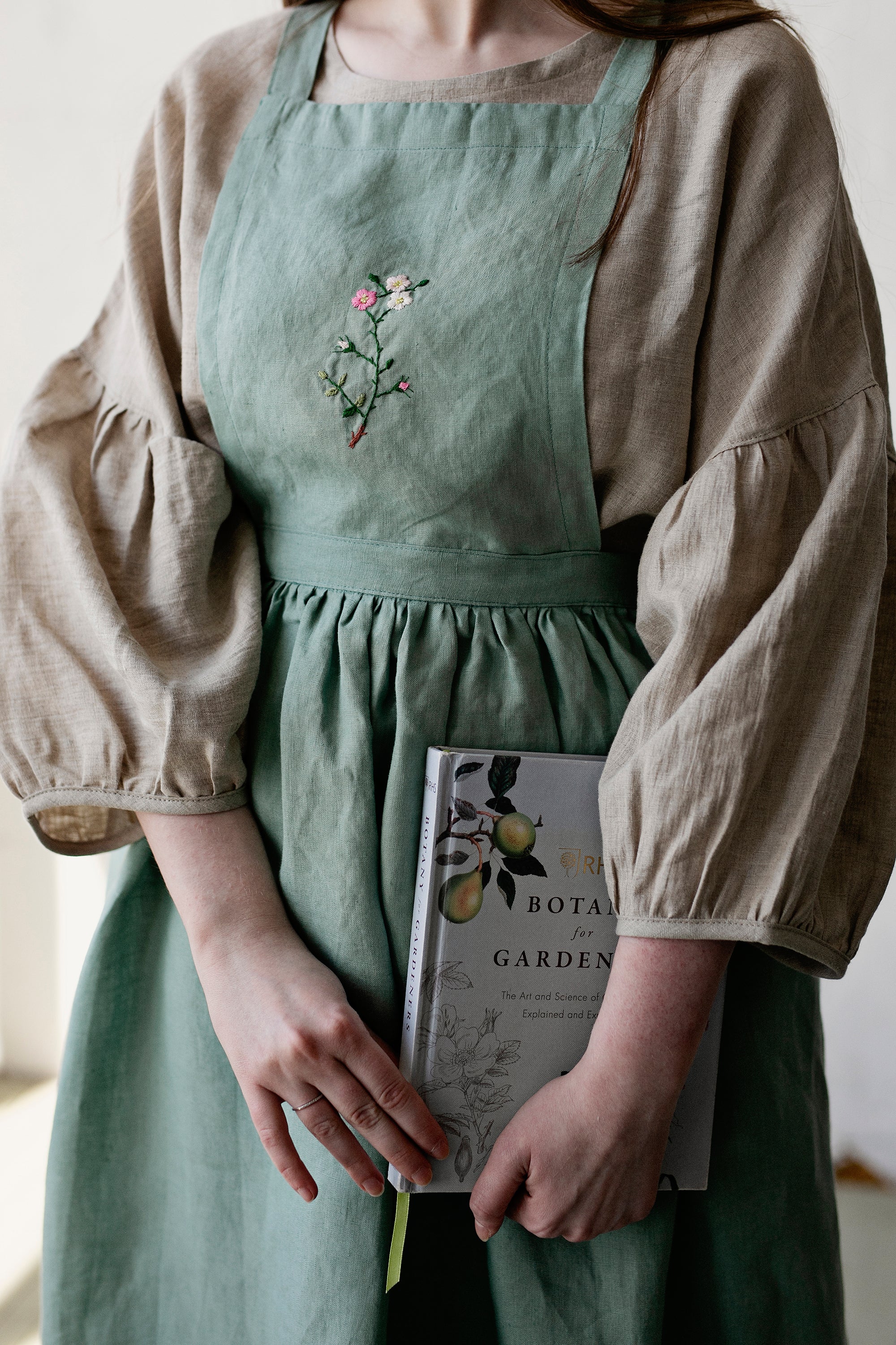 Mint Midi Cross Back Linen Pinafore