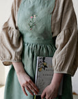 Mint Midi Cross Back Linen Pinafore