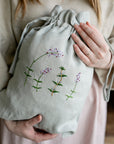Rosemary and Lavender Pouch Linen Bag