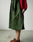 Forest Green Apple Linen Apron