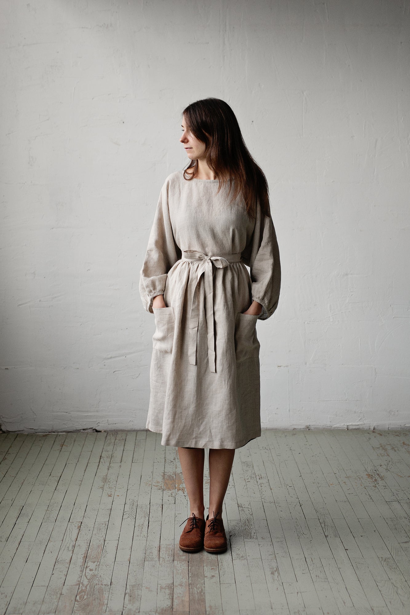 Natural Linen Apron Skirt