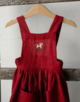 Cherry Cross Back Linen Pinafore