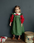 Apple Green Linen Pinafore Linen Dress