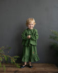 Apple Green Ruffle Linen Skirt