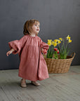 Salmon Parachute Linen Dress