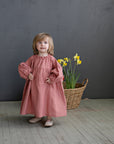 Salmon Parachute Linen Dress