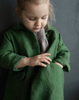 Apple Green Long Linen Coat