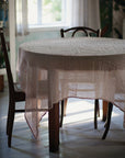 Pastel Pink Transparent Linen Tablecloth
