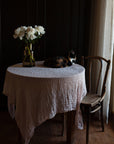 Pastel Pink Transparent Linen Tablecloth