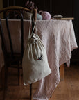 Pastel Pink Transparent Linen Tablecloth