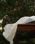 White Transparent Linen Tablecloth