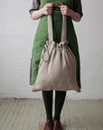 Natural Drawstring Linen Bag