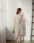 Natural Midi Cross Back Linen Pinafore