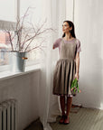 Natural Midi Cross Back Linen Pinafore